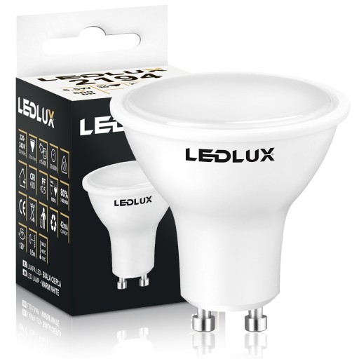 LED žiarovka GU10 5,5W = 50W SMD 3000K teplá Premium LEDLUX nebliká