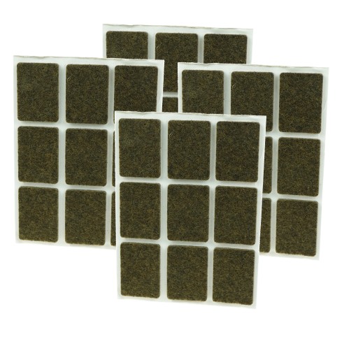 Plsťové podložky 25x35 mm 36 ks, plsť na nábytok hnedá