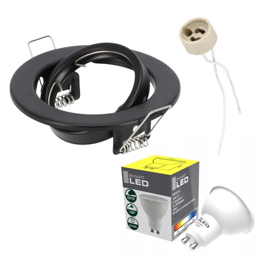 SET držiak halogénovej žiarovky + GU10 LED 9W