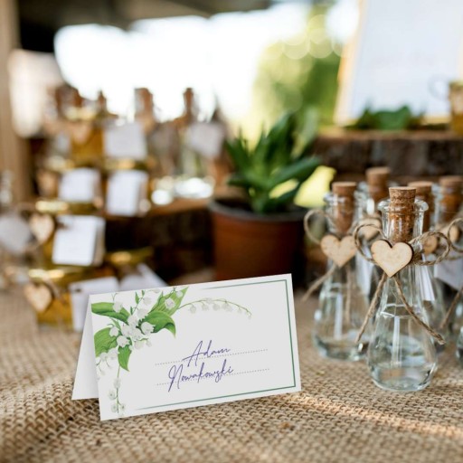 VINTAGES vizitky LILY OF THE VALLEY prijímanie KRST svadba Ďakujem x10