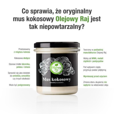 Bezlepková kokosová pena 270 g Olejowy Raj
