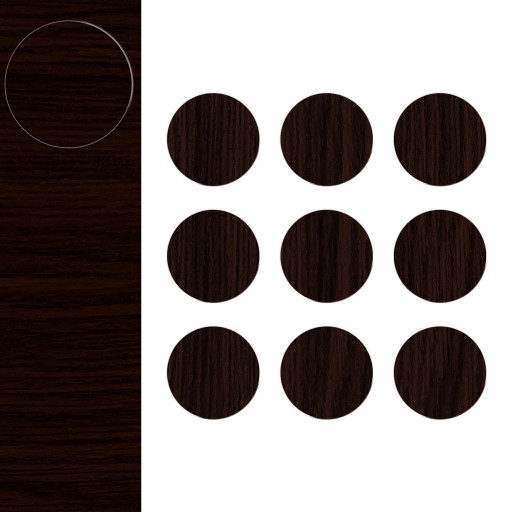 Samolepiace čiapky na nábytok, farba Wenge, priemer 20 mm