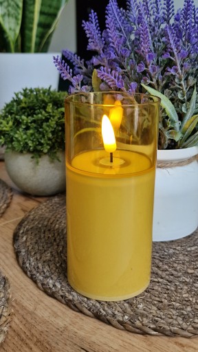 Led sviečka v puzdre, vložka 13,5 cm, tmavé sklo