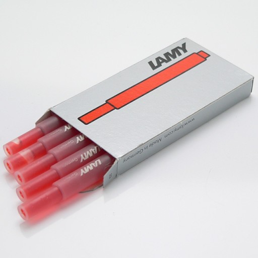 ATRAMENTOVÉ NÁPLNE PRE PERÁ LAMY T10, ČERVENÉ, 5 ks