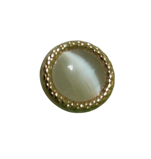 ZDOBENÝ PERLEŤOVÝ BIELY GOMBÍK S dierkou, 10mm