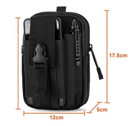 TAKTICKÁ TAŠKA VOJENSKÝ BEDROVÝ PÁS ČIERNA T1