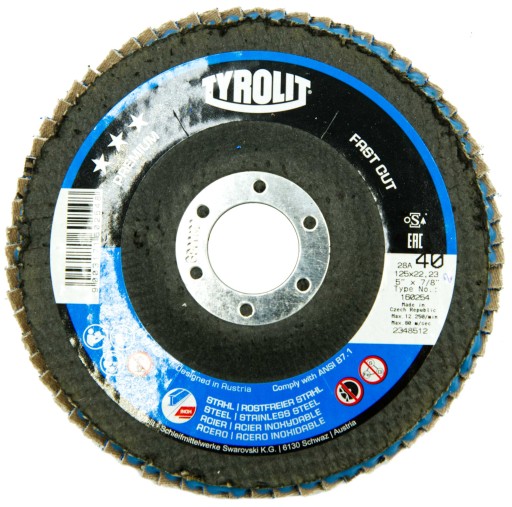 Tyrolit lišta 125mm P40 plochá Fastcut pre nerez