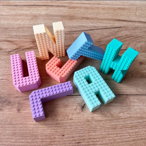 KAJAWIS LETTER 3D Stojace písmená XL v dekorácii miestnosti v štýle LEGO ECO NAME