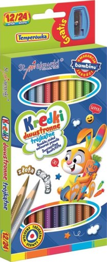 Bambino Trojuholníkové školské pastelky obojstranné 12=24