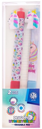 Zmazateľné, ergonomické, zmazateľné pero, 2 kusy, UNICORN GIRLLS