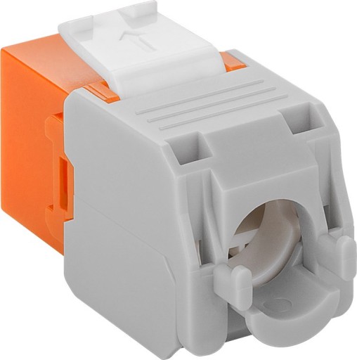 Zásuvka Keystone kat.6A RJ45 UTP 500 MHz Oranžová