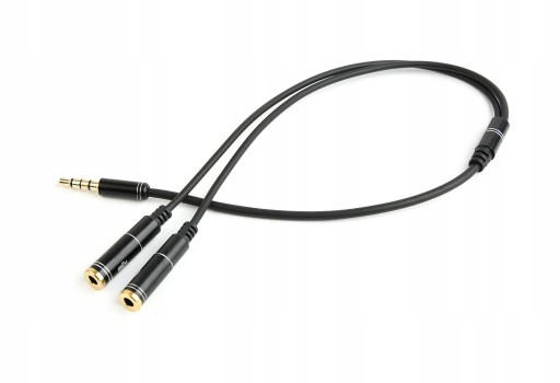 Adaptér 4PIN samec zástrčka 2x mini Jack 3,5mm zásuvky