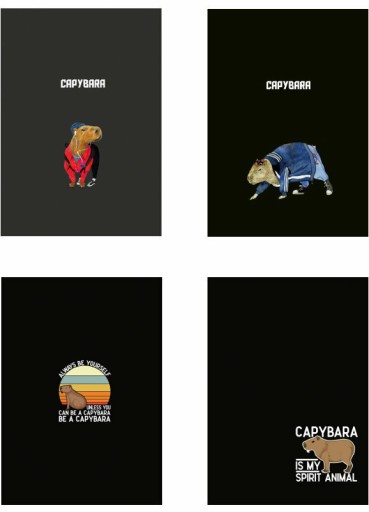 A5 ZÁPISNÍK 60 STRÁN CAPYBARA LINE CAPYBARA LAMINOVANÝ UNIPAP