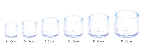 4ks Silikónové POTAHY Kryty nôh stoličiek 22mm