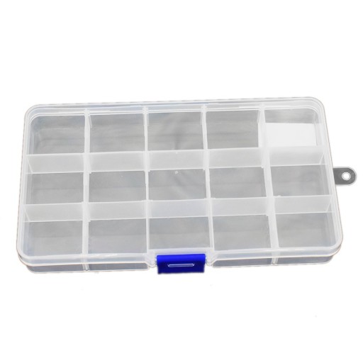 Organizérový kontajner, box na skrutky, 15 priehradiek