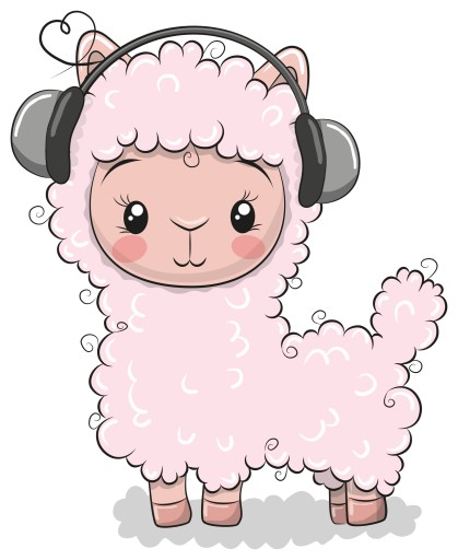 NÁLEPKA NA OKENNÉ SKLO ZRKADLO LAMA ALPACA MUSIC