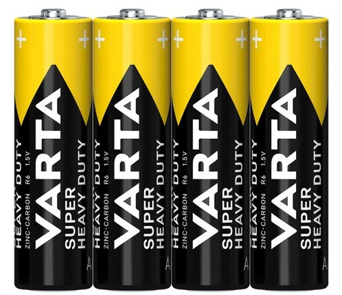 4x batéria VARTA Super Heavy Duty AA R6