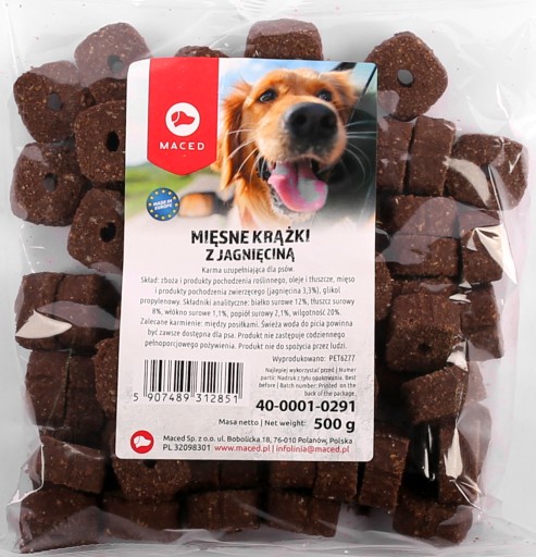 MÄKKÉ MÄSOVÉ KRÚŽKY pre psov LAMB Maced 500g