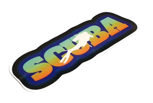 Potápačská nálepka s nápisom SCUBA diver