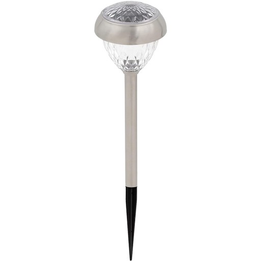 LED solárne záhradné svietidlo zapustené vonkajšie strieborný senzor 38 cm IP44