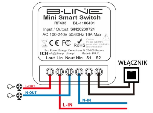 Ovládač ovládača pre MINI BOX RF PRS box (1 CHANNEL)