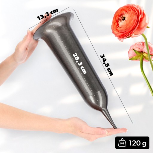 VALCON NA CINTORÍN, NÁHROBNÝ NÁHOBNÍK ODVÁŽENÝ, GRAFIT, 35cm, NA KVETY, NÁHOBNÝ NÁHOBNÍK.
