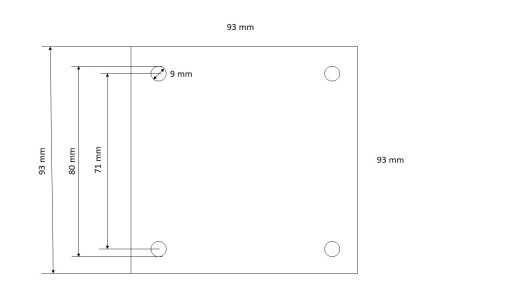 značka, montážna doska 93x93x6 MS.004