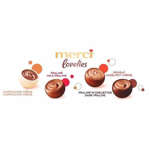 MERCI LOVELIES PRRALINE KRÉMOVÁ Sviečková krabička 185G DE