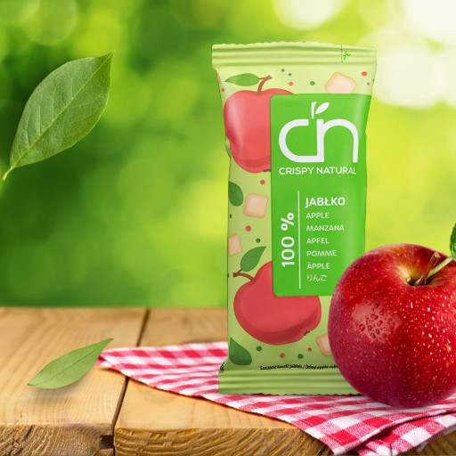SUŠENÉ JABLKO KOCKÉ ZDRAVÉ LAHODNÉ PRÍRODNÉ 100% FIT CHRUPÁ OBJÍDKA 12G