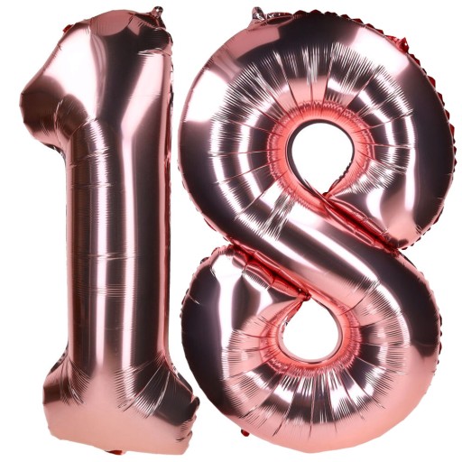 Narodeninové balóny osemnásť 18 zlatá ruža 100 cm