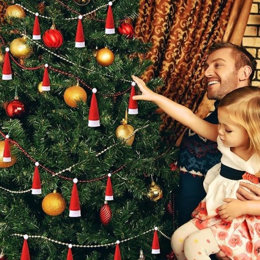 10 kusov dekoračných SANTA ČIAPKOV na fľaše, VIANOČNÁ DEKORÁCIA
