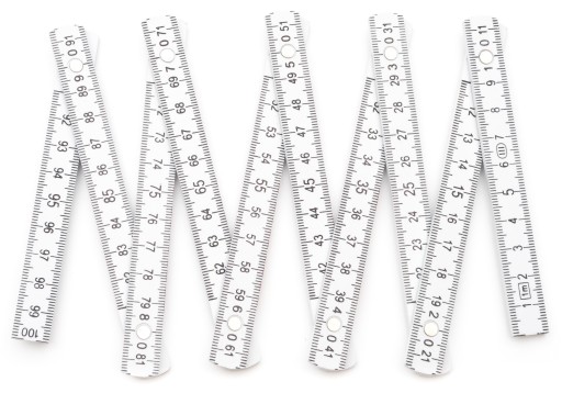 Zvinovací meter, skladacie plastové pravítko, 1 m