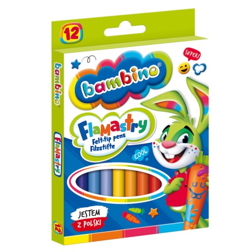 Školské fixky, fixky, 12-farebné BAMBINO fixky