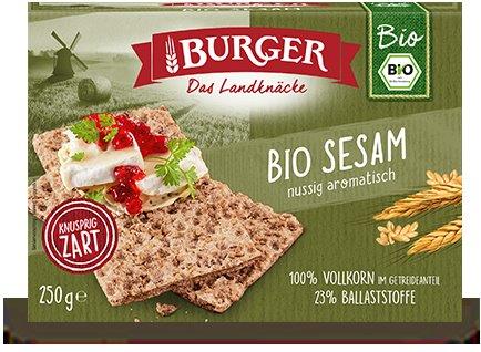 BIELY RAŽNÝ CHRÁMKA CHLIEB SO SEZAMOVÝMI SEMIENKAMI, BIO, 250 g - BURGER