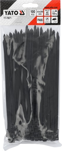 PLASTOVÉ SVIEČKY YATO, ČIERNA, 4,8X200mm, 100ks, VIAZAČKA
