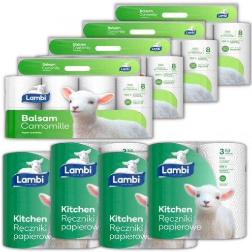 LAMBI Toaletný papier Balzam CHAMOMILE 8 roliek