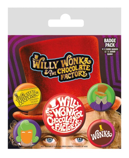 Willy Wonka a The Chocolate Factory súprava kolíkov na batohy