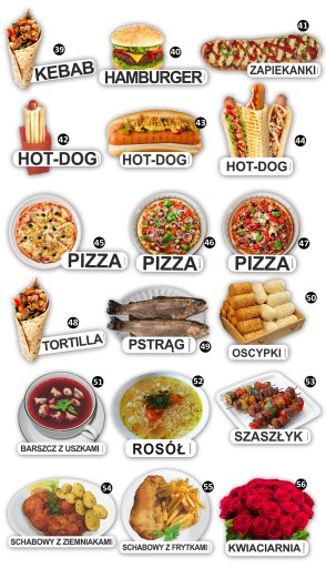 NÁLEPKA NA MENU NA TABUĽKU PIVO ZMRZLINA PIZZA MNOHÉ DIZAJNY NA VÝBER
