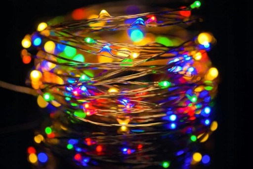 50 LED DEKORATÍVNYCH DRÔTOVÝCH LAMPIEL, PREVÁDZKA NA VIAC FAREBNÚ BATÉRIU