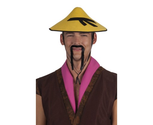 Karnevalová fotobúdka s doplnkom k dlhému kostýmu Chinese Emperor Moustache