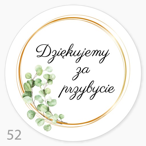 Nálepky na svadbu, sväté prijímanie, krst, narodeniny ĎAKUJEME, ŽE STE PRIŠLI, 48 kusov