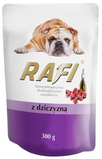 Rafi so srnčím vreckom pre psov 300g