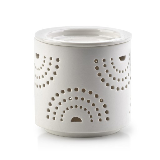 Voňavý olejový krb AROMATERIAPII voskový olejový prelamovaný BIELY 7,5 cm