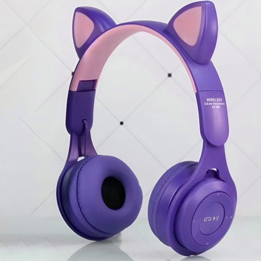 SLÚCHADLÁ PRE DETI BLUETOOTH MAČACIE UŠI MAČKA LED RGB MIKROfón do uší