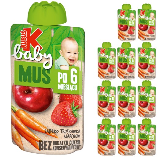KUBUŚ Baby jablková jahodová mrkvová pena 100g
