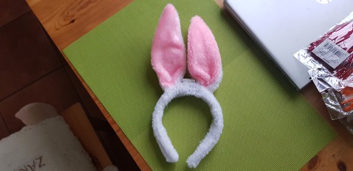 Plyšové LED zajačie uši, svietiaca čelenka, ružová a biela