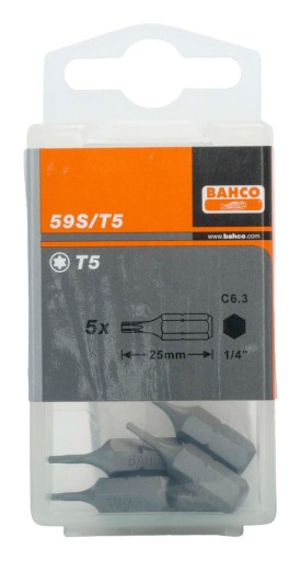 BAHCO 1/4 BIT PRE SKRUTKY TORX T40 x 25 mm 5 ks.