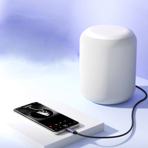 USB-C MINI JACK KÁBEL 3,5 MM TYP C POMOCNÁ ZÁSTRČKA AUDIO KÁBEL 100 cm 1M NYLON