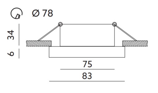 Zápustné svietidlo IP44 + LED žiarovka GU10 10W