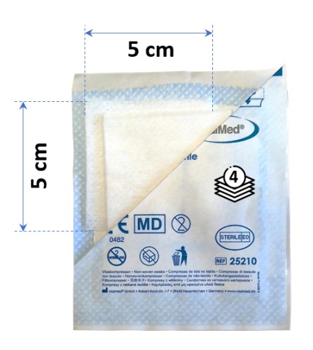 NETKANÉ KOMPRESY STERILNÉ MERAČE 5cmx5cm 50KS